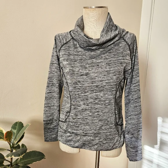 Heather Grey Athletic Cowl Neck - Picture 1 of 3